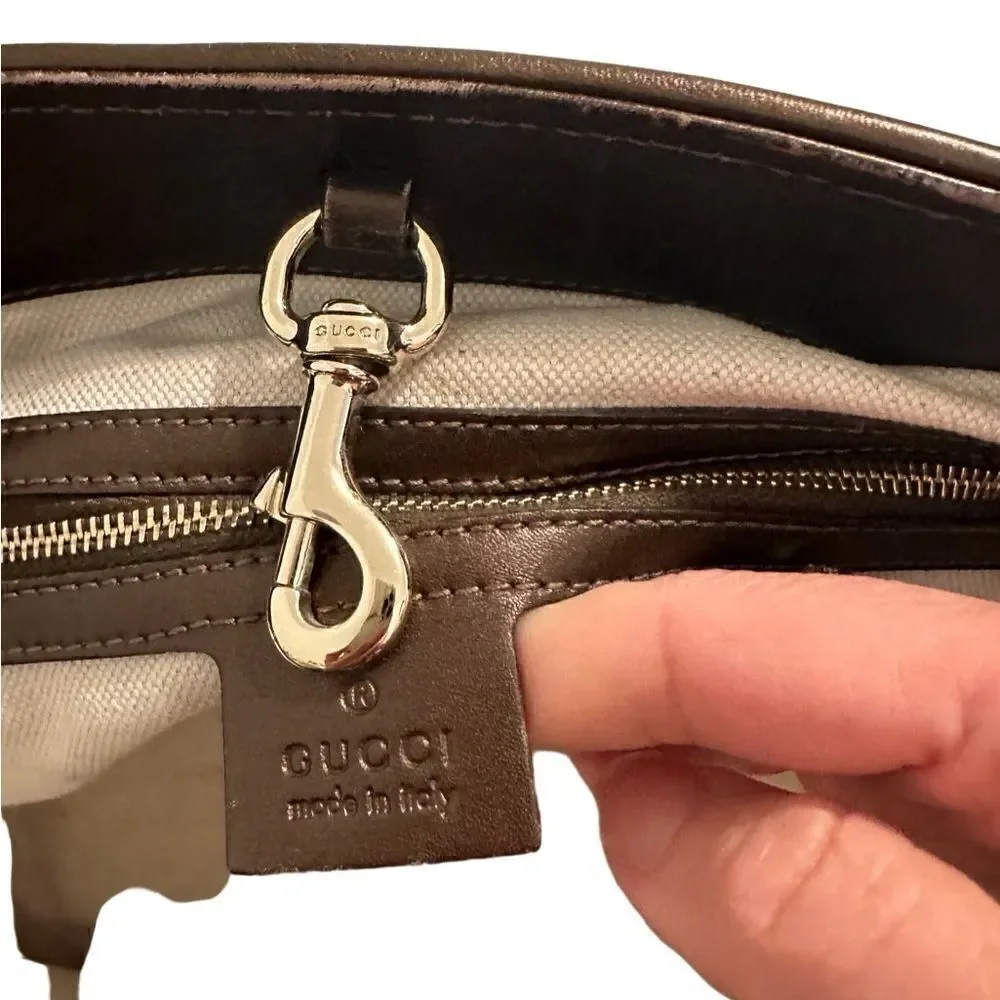 Gucci brown leather gg tote